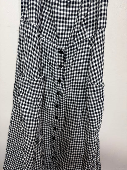 Size 16 Black White Gingham Midi Dress