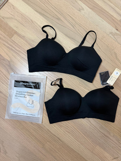 Large NWT Smoothing Comfort Wireless Bra in Black Set of 2
