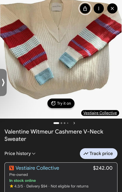 Large Color Striped Sleeves Sweater