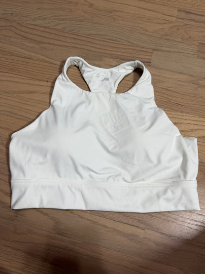 Large White Double Lined Padded Sports Bra