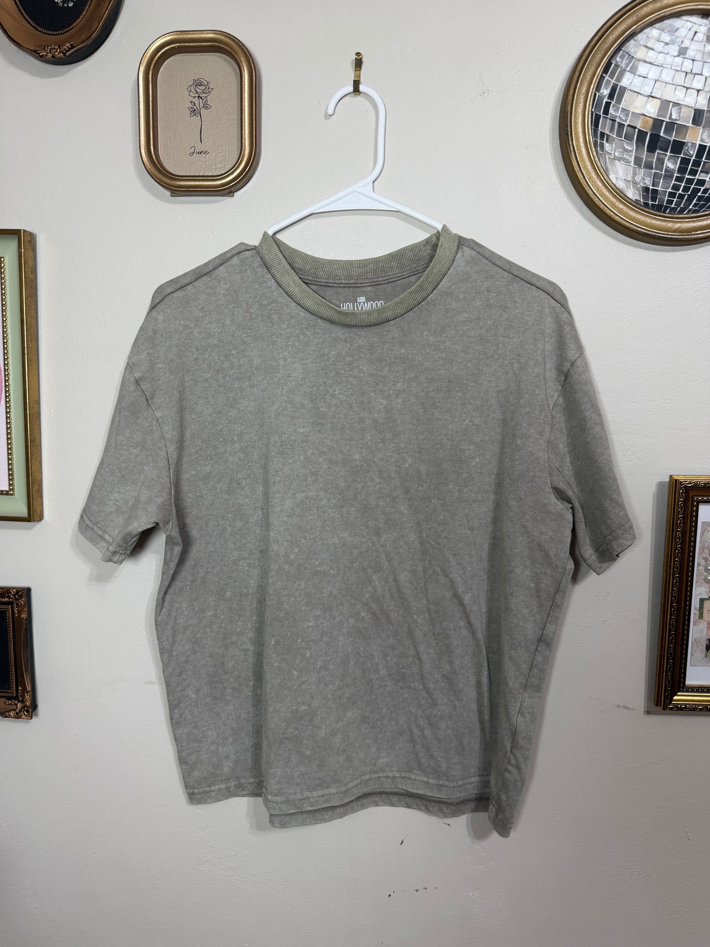 Large Grey Acid Wash Tee