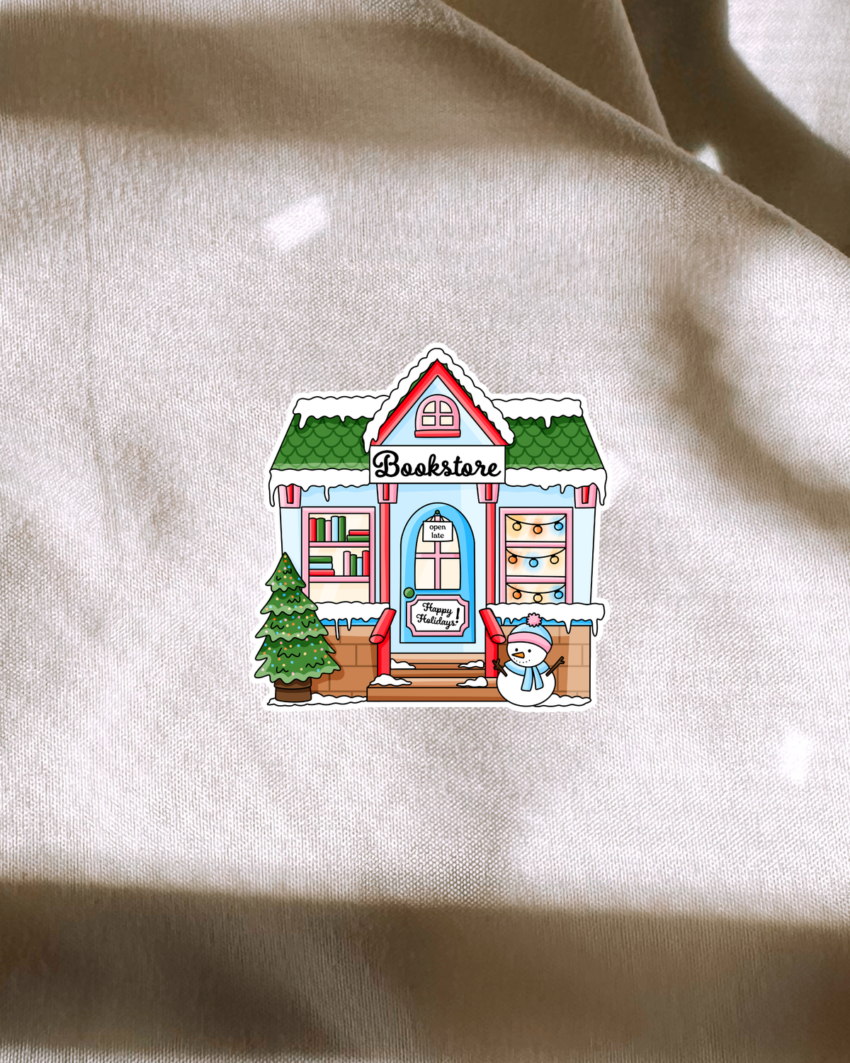 Winter Holiday Bookstore Sticker