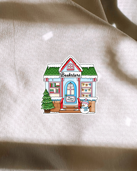 Winter Holiday Bookstore Sticker
