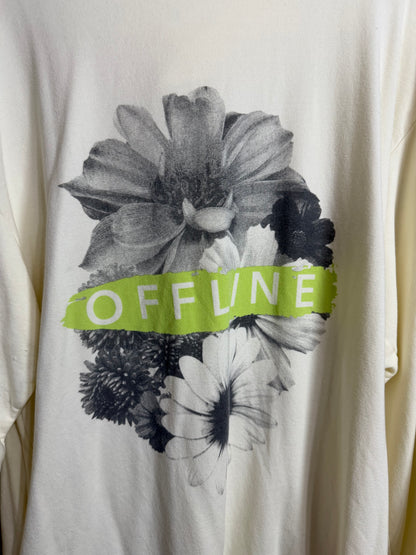 Small Offline Flower Cream Sweater Hoodie