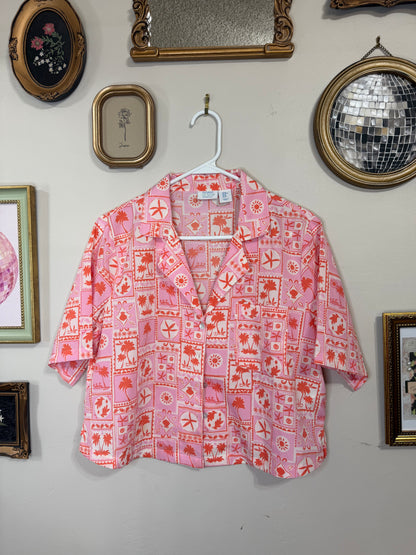 Medium Pink & Orange Tropic Sleep Top