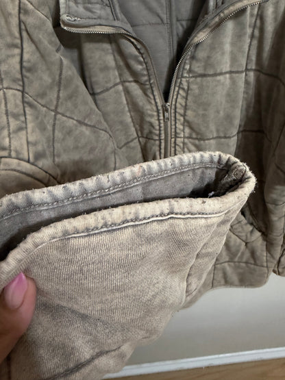 Large Green Quilted Zip Up Jacket *small call out