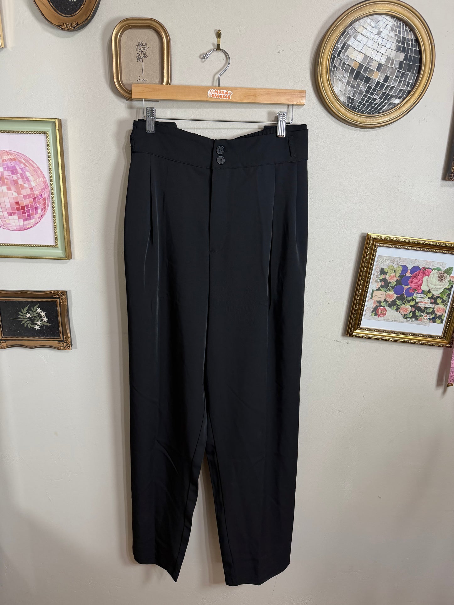 3x NWT High Waisted Button Zipper Side Pocket Shirred Straight Leg Work Pants