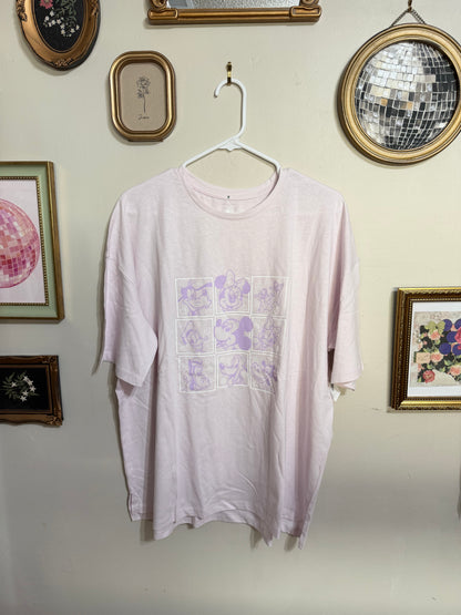 Large NWT Lilac Pastel Disney Characters Graphic Tee