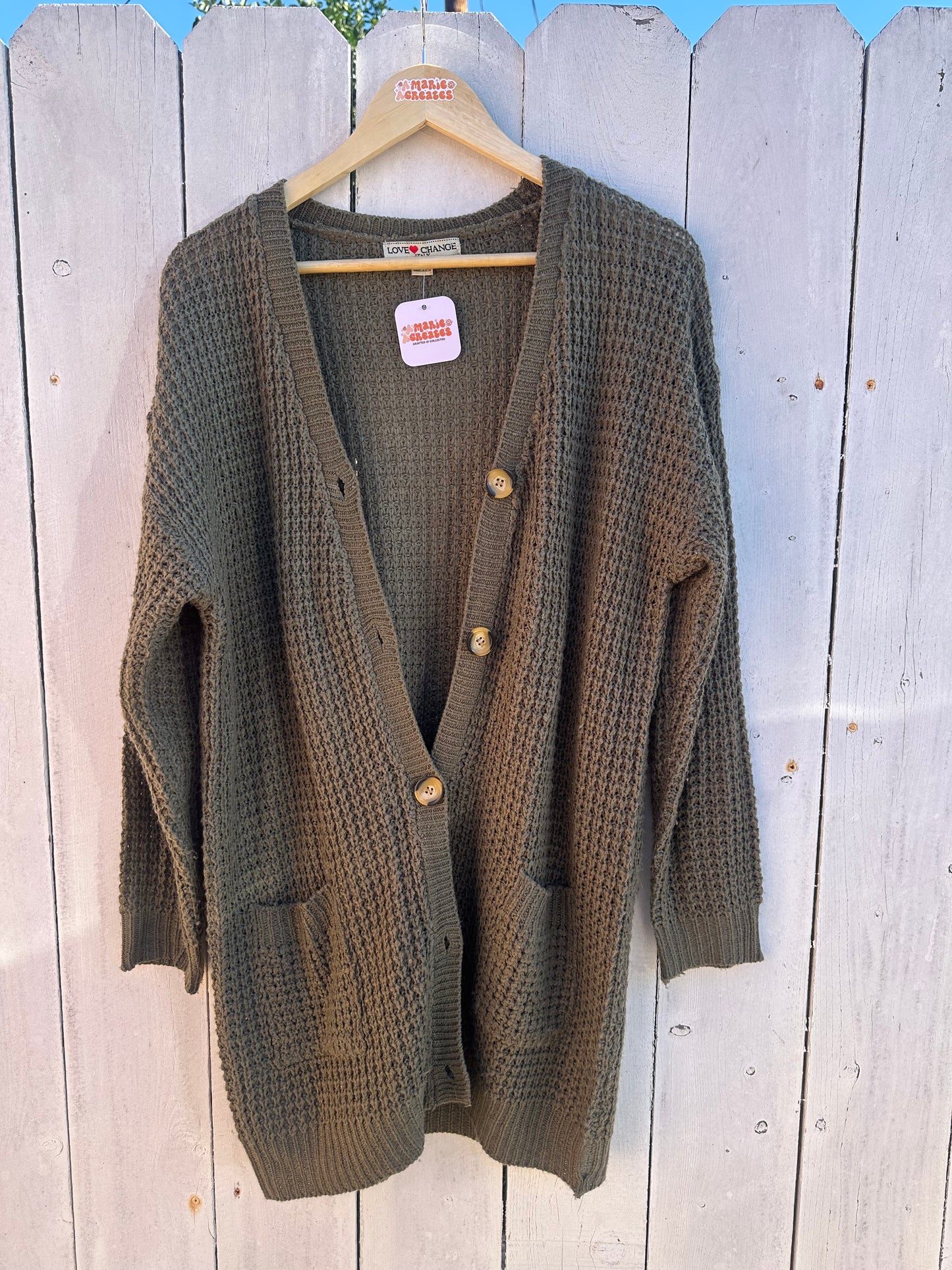2x/3x Green Cardigan