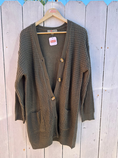 2x/3x Green Cardigan