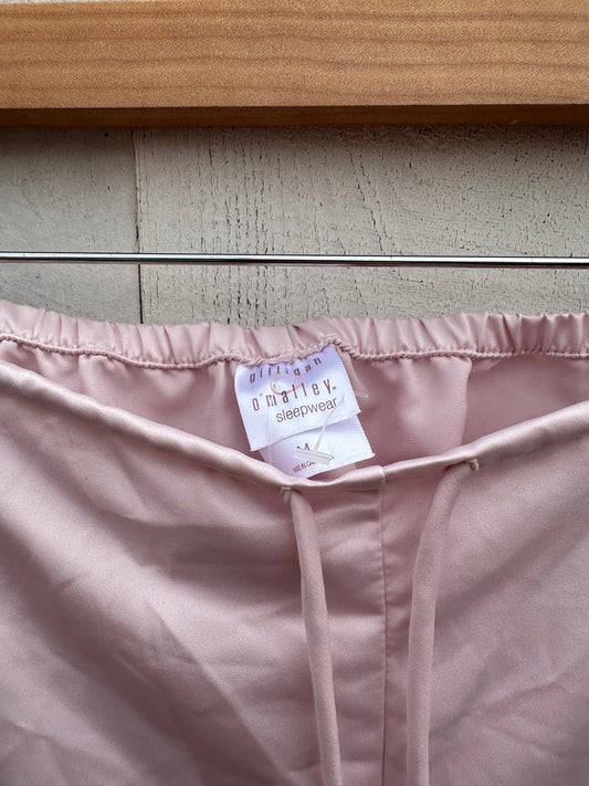 M/L Baby Pink Satin Pajama Pants