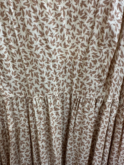 Small (Size 4) Neutral Leaf Dress