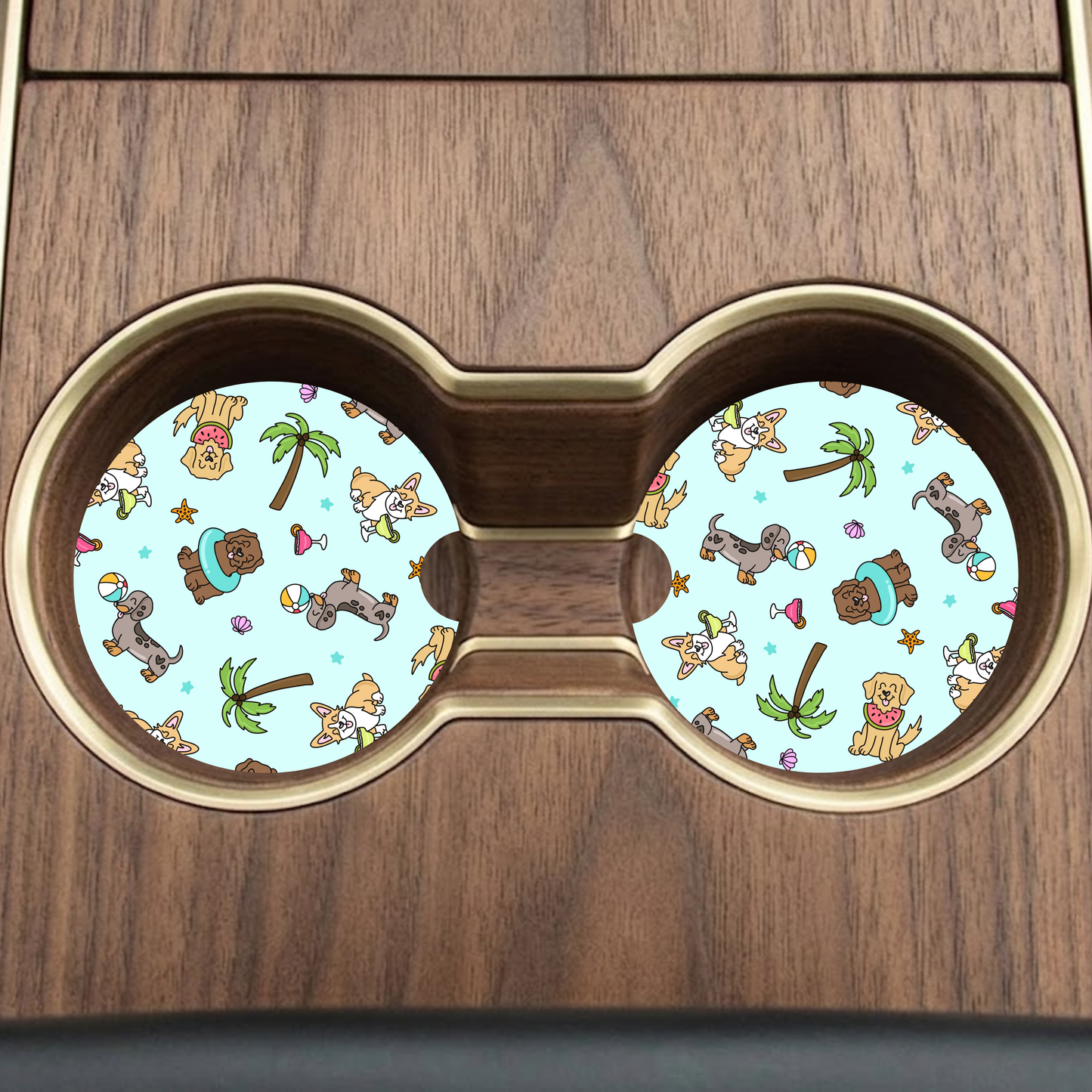 Summer Pups Car Coaster