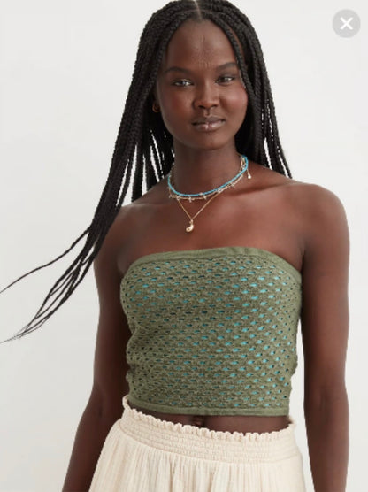 XS Green Blue Tube Top