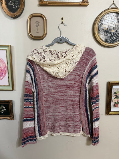 Small NWT Hooded Boho Sweater