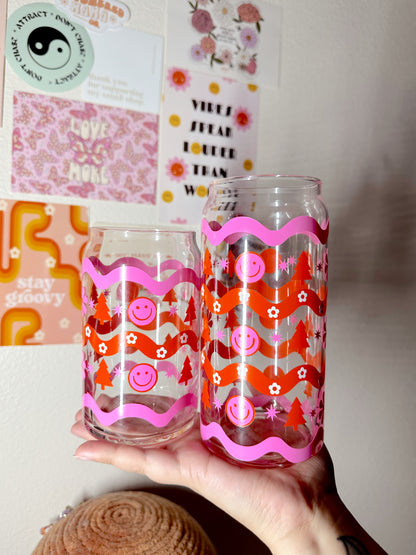 Sweater Weather Pattern Glass Cup