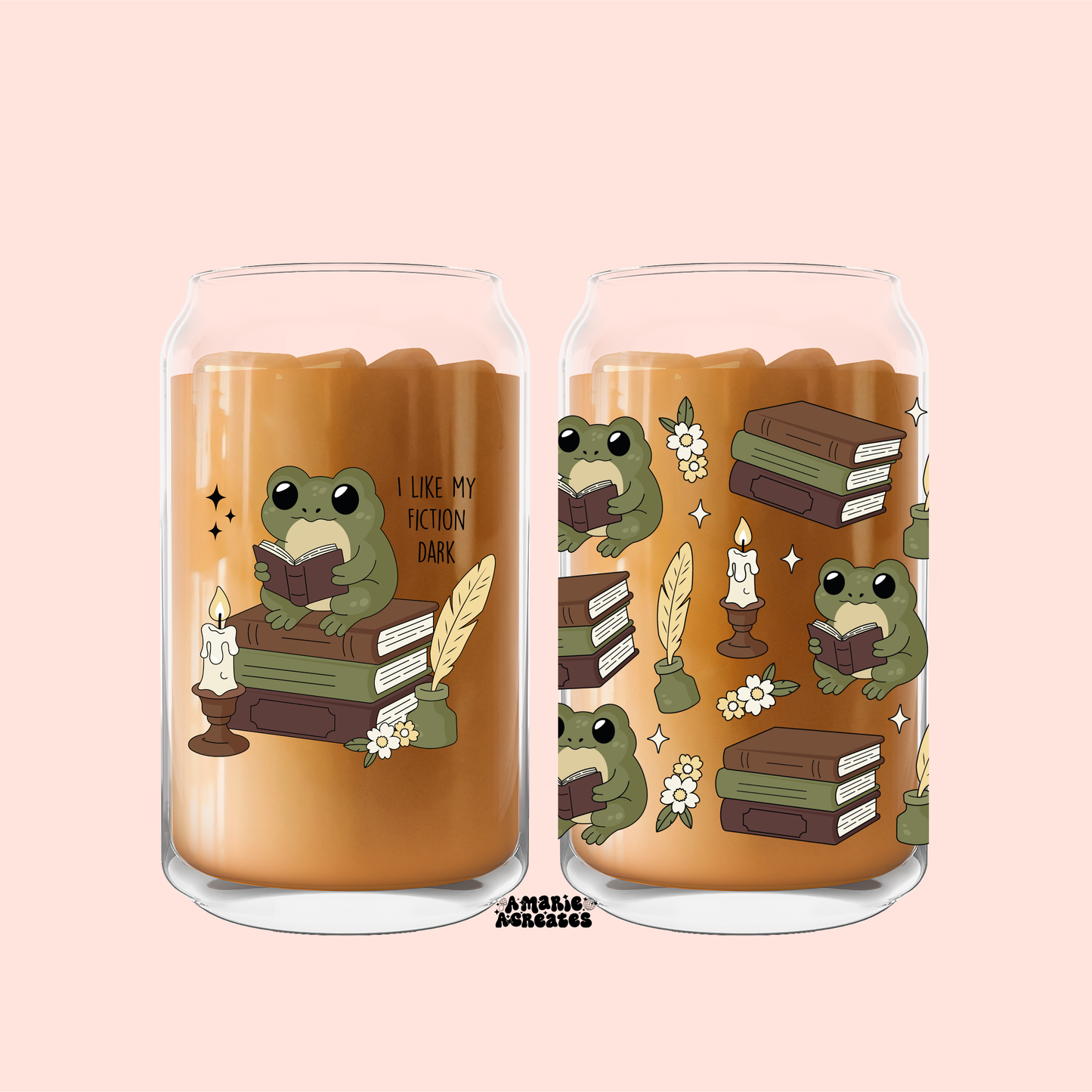 I Like My Fiction Dark Glass Cup