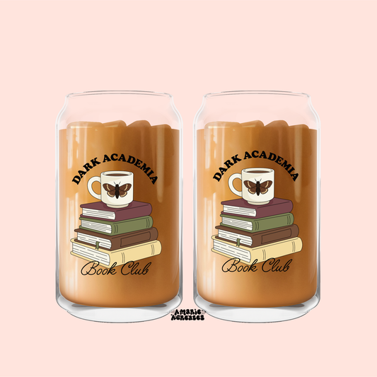 Dark Academia Book Club Glass Cup