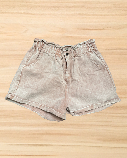 Large Mauve Acid Wash Shorts