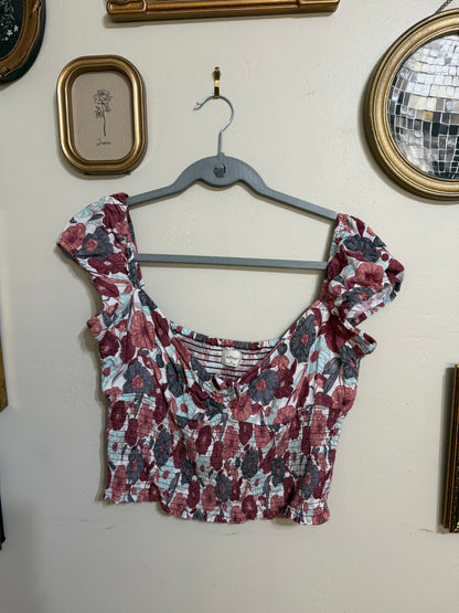 XL Floral Smocked Top
