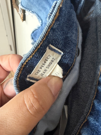 Size 31 Denim Perfect Jean Shorts w/ Raw Hem