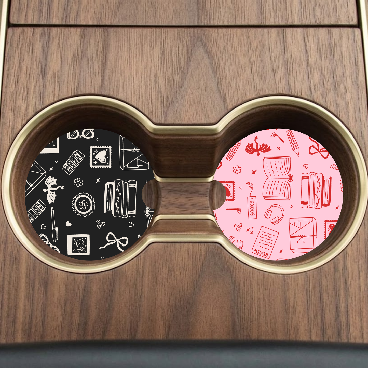 Bookish Outline Car Coaster
