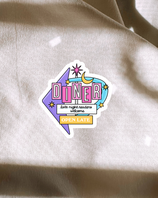 Late Night Readers Welcome Diner Sticker