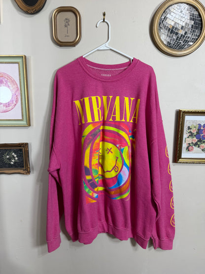 L/XL Nirvana Pink Oversized Crewneck