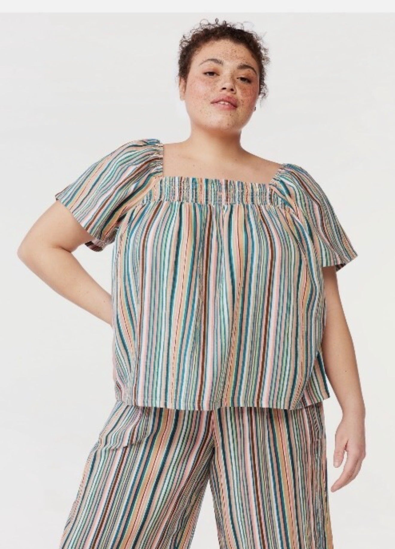 Large Colorful Striped Top