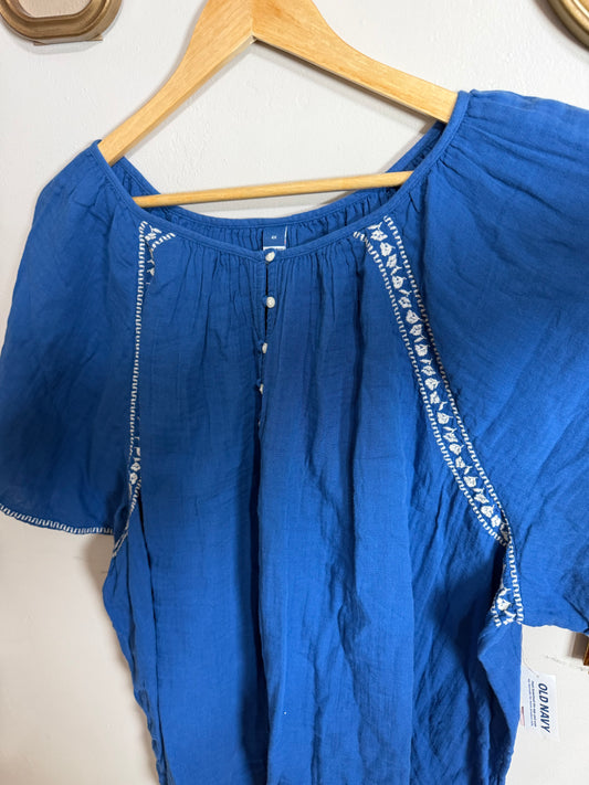 4x NWT Blue w/ White Detail Blouse