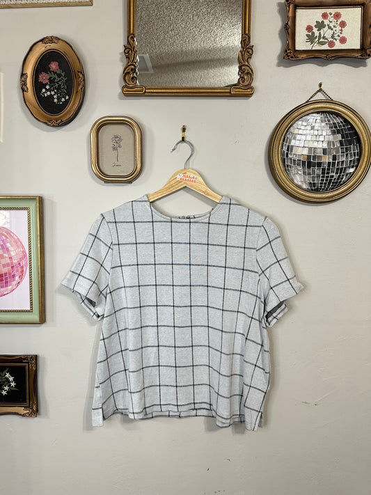 Large Grid Pattern Top