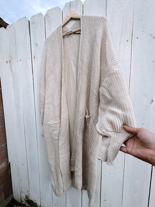 XL-1x Oat Long Cardigan