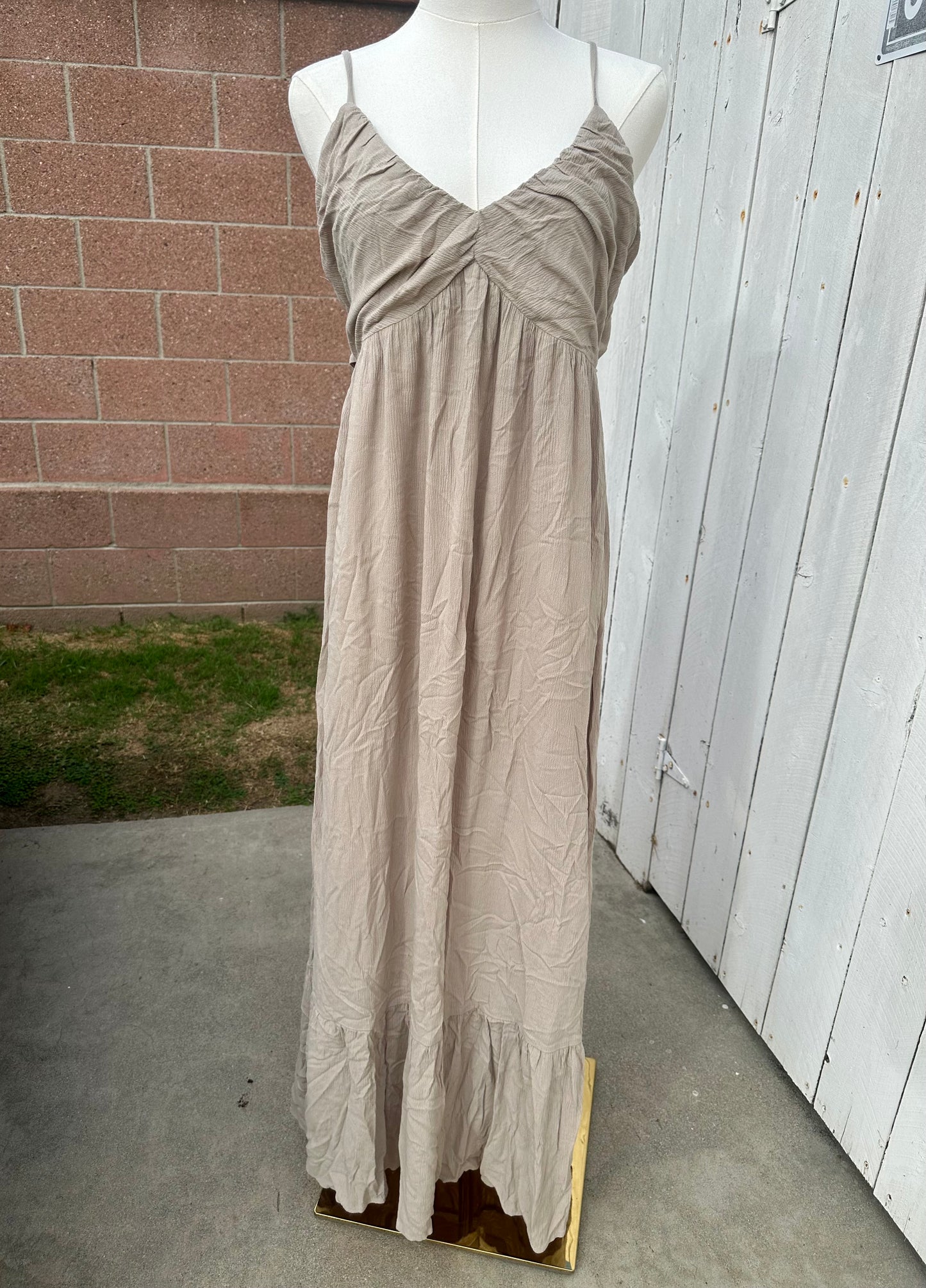 NWT M/L Khaki Maxi Dress