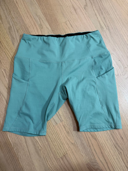 XL Teal Biker Shorts w/ Pockets