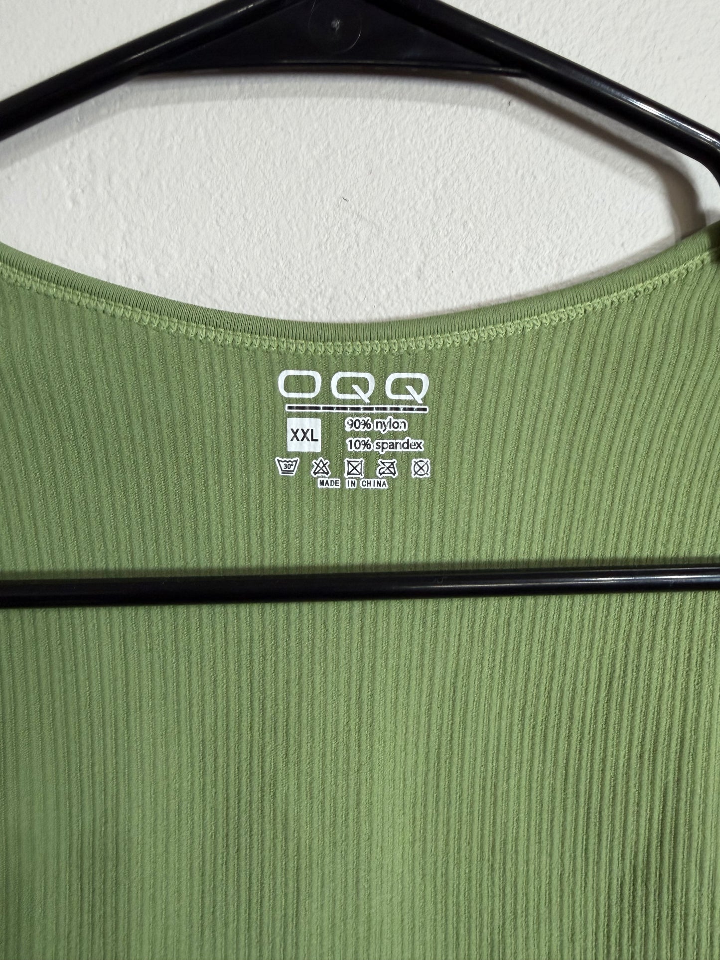 XXL Green Ribbed Bodysuit
