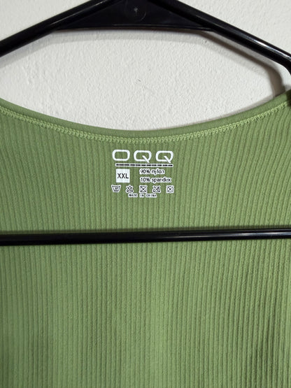 XXL Green Ribbed Bodysuit