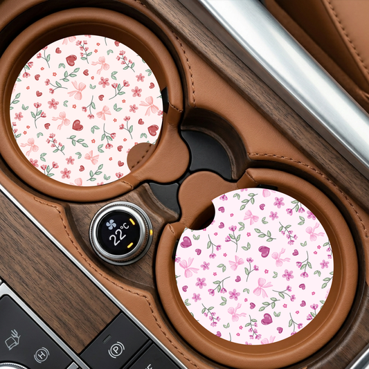 Floral Hearts Car Coaster