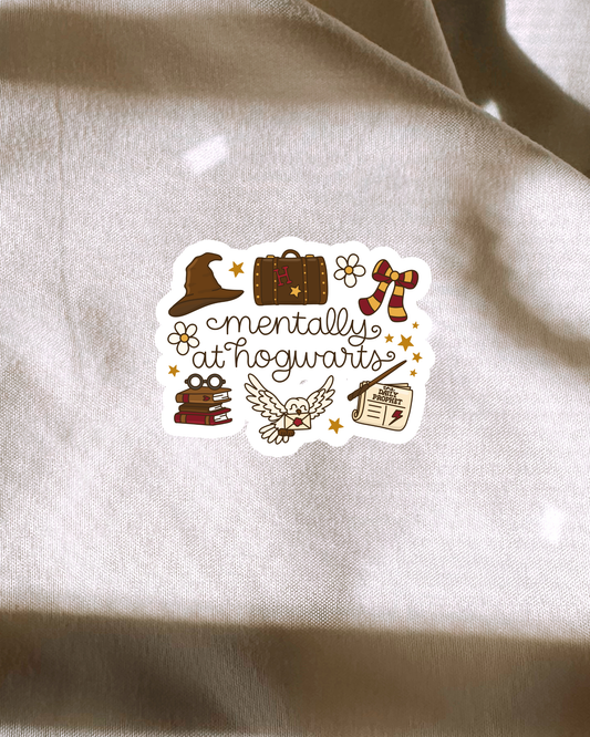 Mentally At Hogwarts Sticker