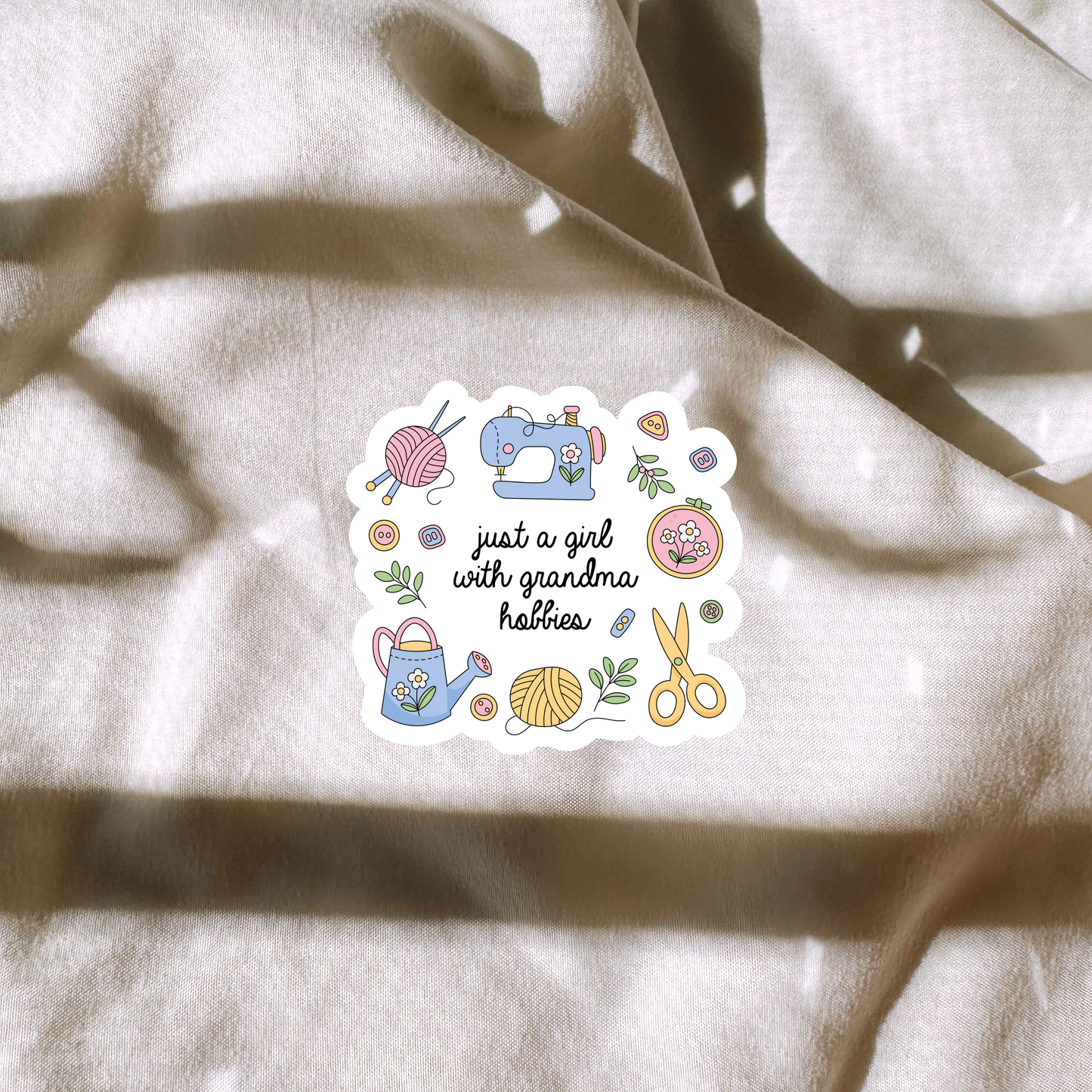 Just A Girl With Grandma Hobbies Sticker