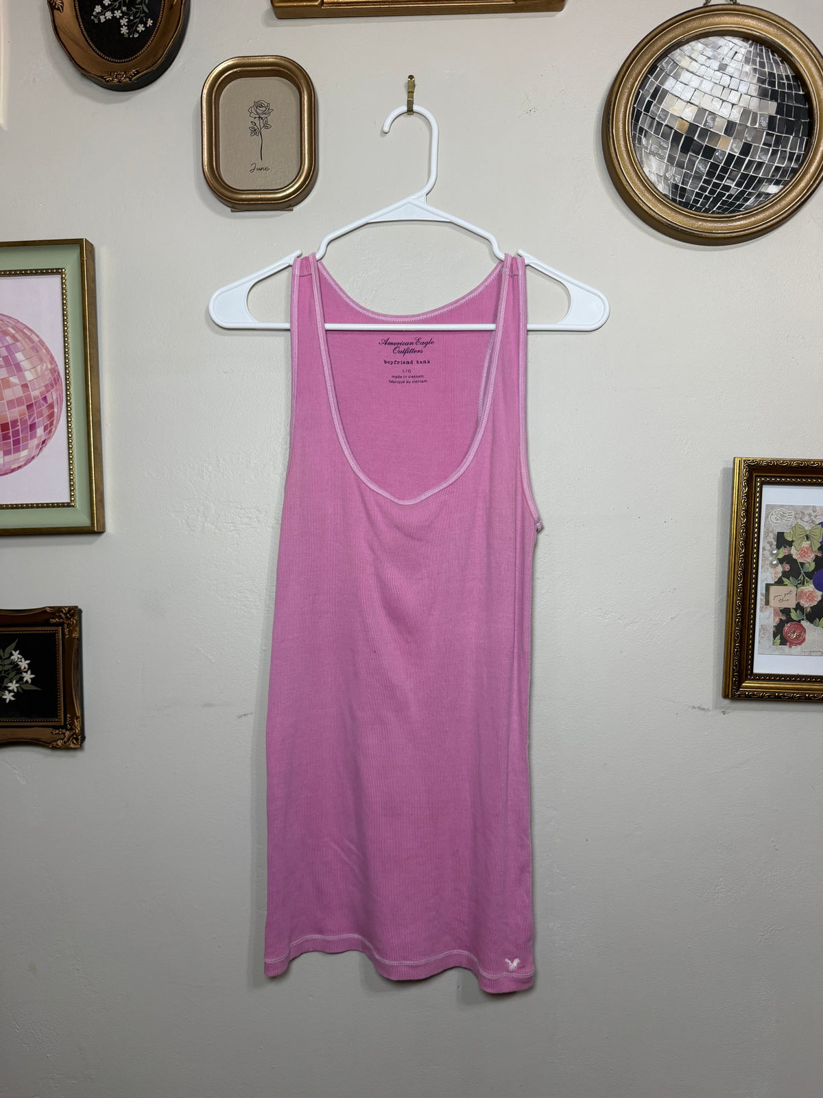 Large Boyfriend Tank in Pink