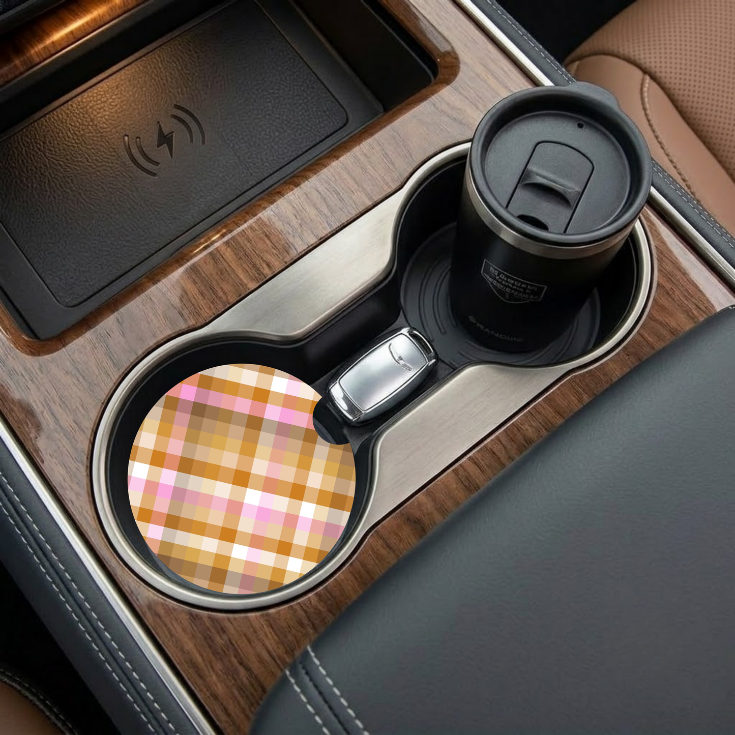 Fall Plaid Car Coaster