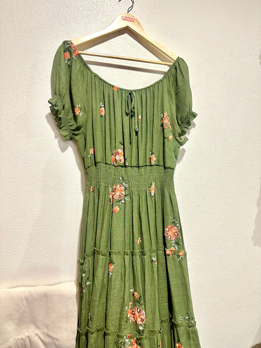 2X Green Maxi Dress