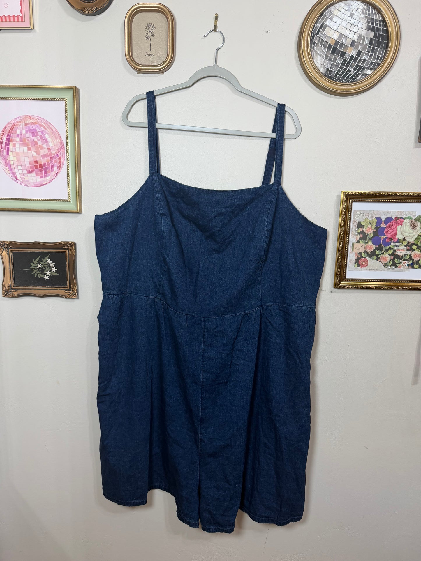 4x Navy Chambray Romper