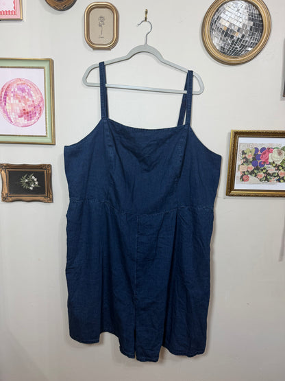 4x Navy Chambray Romper