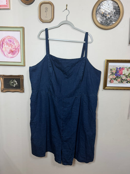 4x Navy Chambray Romper
