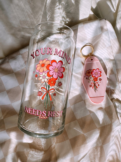 Peachy Floral Bouquet Keychain