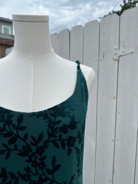 2X Green Velvet Dress