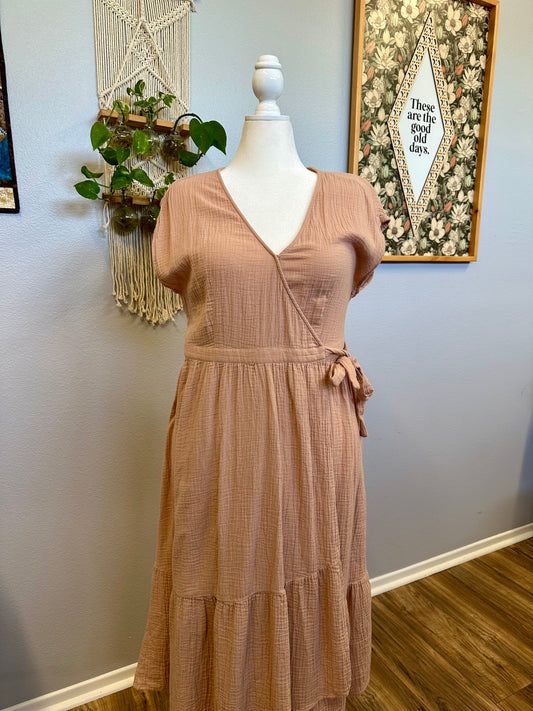 Large Tan Wrap Dress