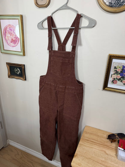 XS Brown Corduroy Overalls