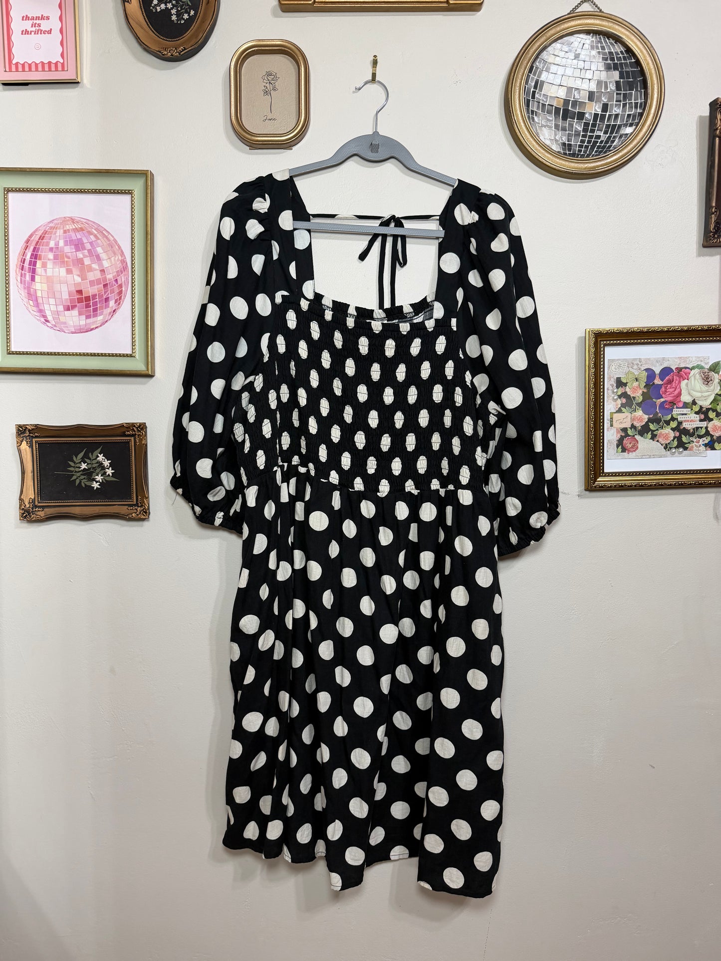 2x Polka Dot Midi Dress